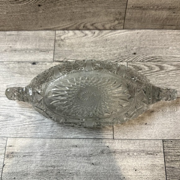 Cut Glass‎ Oblong Relish Tray Candy Nut Dish (8.75x3.5x1.5") Vintage - Picture 4 of 6